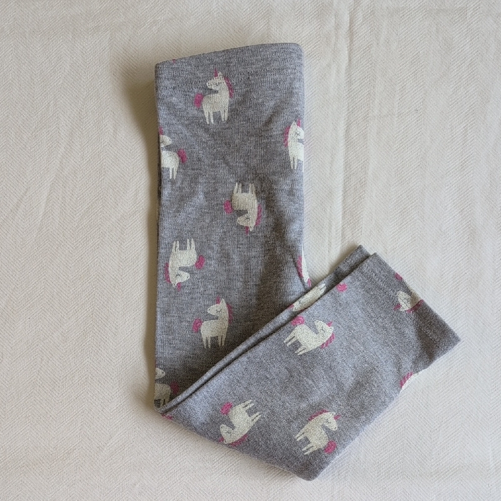pekkle unicorn print cotton blend leggings gray 18 months baby girl